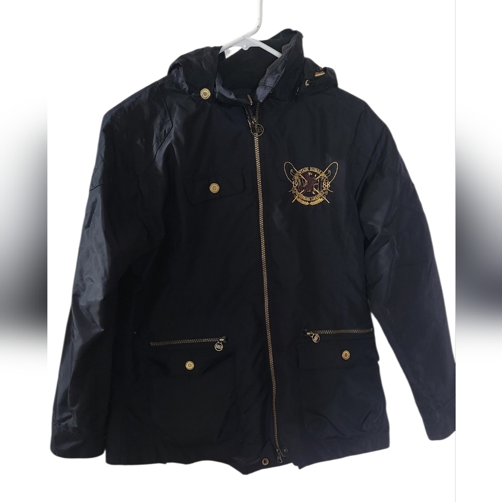 Womens Mountain Horse & Co Riding Jacket Size Large (Navy / Gold Accents)